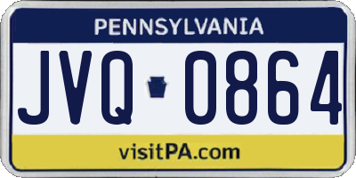 PA license plate JVQ0864