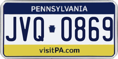 PA license plate JVQ0869