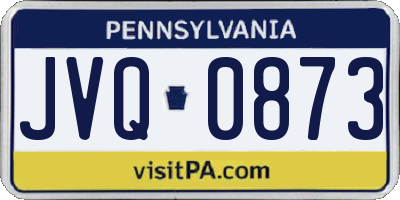 PA license plate JVQ0873