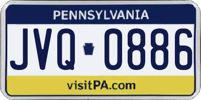 PA license plate JVQ0886