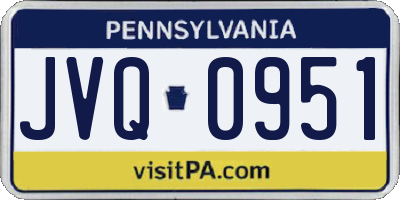 PA license plate JVQ0951