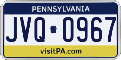 PA license plate JVQ0967