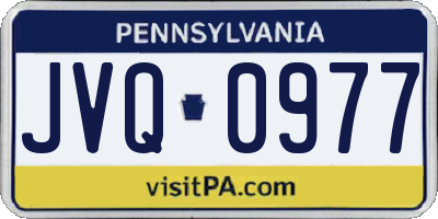 PA license plate JVQ0977