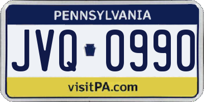 PA license plate JVQ0990