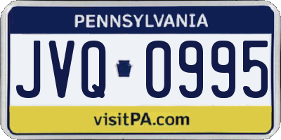 PA license plate JVQ0995