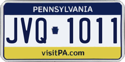 PA license plate JVQ1011