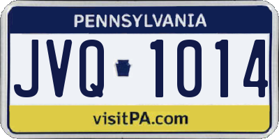 PA license plate JVQ1014