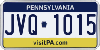 PA license plate JVQ1015