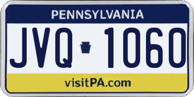 PA license plate JVQ1060