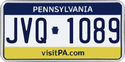 PA license plate JVQ1089