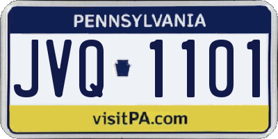 PA license plate JVQ1101