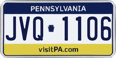PA license plate JVQ1106