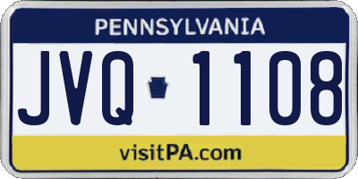 PA license plate JVQ1108
