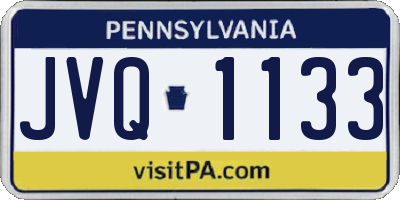 PA license plate JVQ1133