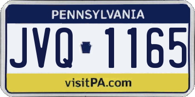 PA license plate JVQ1165