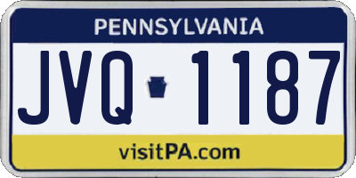 PA license plate JVQ1187