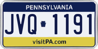PA license plate JVQ1191
