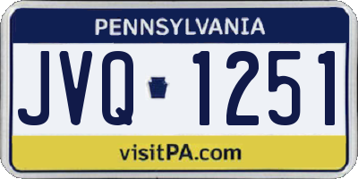 PA license plate JVQ1251