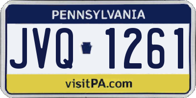 PA license plate JVQ1261