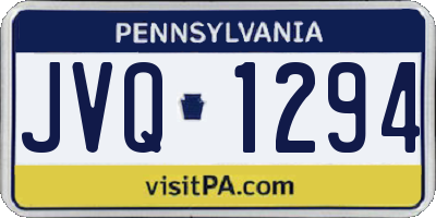 PA license plate JVQ1294