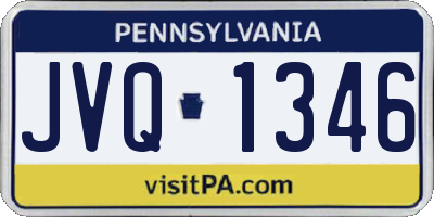 PA license plate JVQ1346
