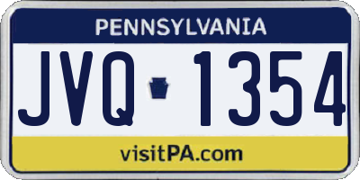 PA license plate JVQ1354