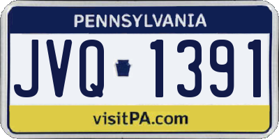 PA license plate JVQ1391