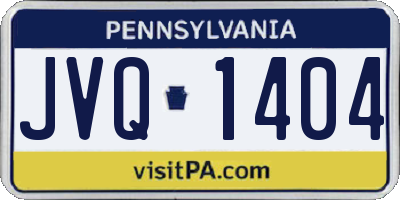 PA license plate JVQ1404