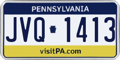 PA license plate JVQ1413