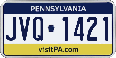 PA license plate JVQ1421
