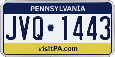 PA license plate JVQ1443