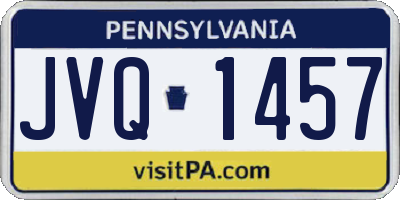 PA license plate JVQ1457