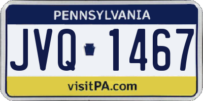 PA license plate JVQ1467