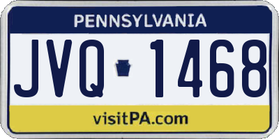 PA license plate JVQ1468