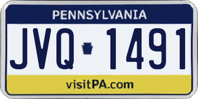 PA license plate JVQ1491