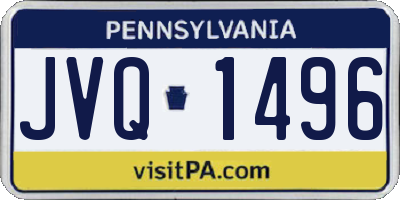 PA license plate JVQ1496