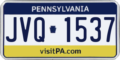 PA license plate JVQ1537