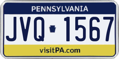 PA license plate JVQ1567