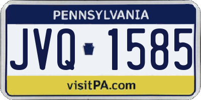 PA license plate JVQ1585