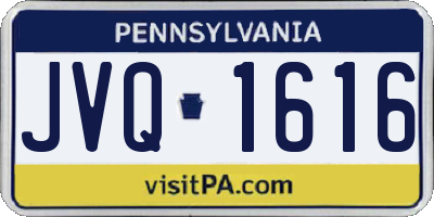 PA license plate JVQ1616