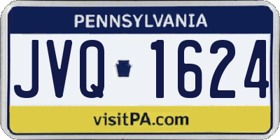 PA license plate JVQ1624