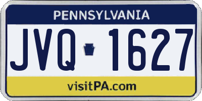 PA license plate JVQ1627