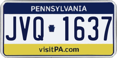 PA license plate JVQ1637