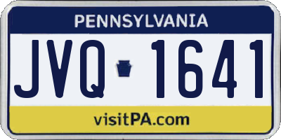 PA license plate JVQ1641