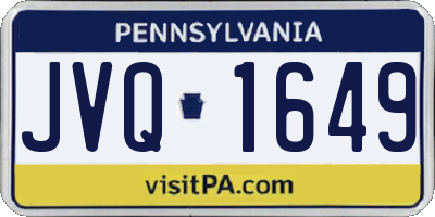 PA license plate JVQ1649