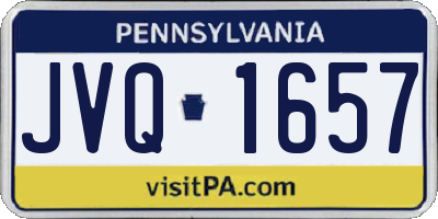 PA license plate JVQ1657