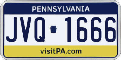 PA license plate JVQ1666