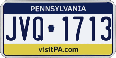 PA license plate JVQ1713