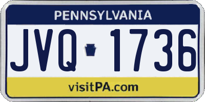 PA license plate JVQ1736