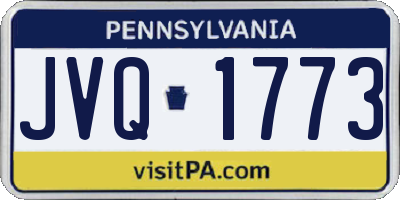 PA license plate JVQ1773